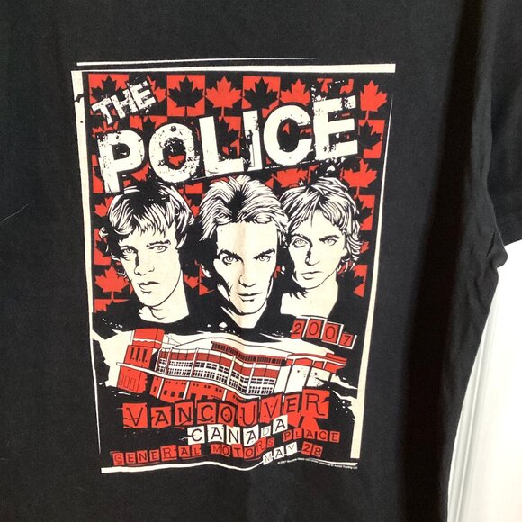 The Police Band T-Shirt Size L Unisex Vancouver Canada May 28 2007 Tour Concert - Picture 2 of 8